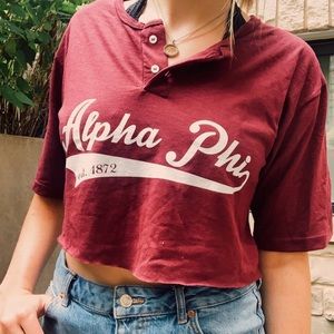 Alpha Phi Baseball Cropped T-Shirt